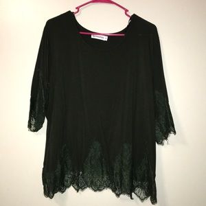 Lace hem blouse